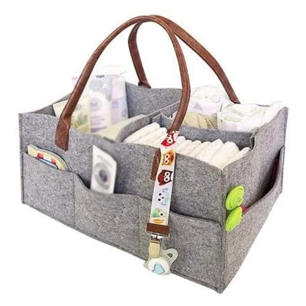 Felt Cloth Storage Baby Bag Diaper Caddy Changing Organiser Toy Storage Basket Gift