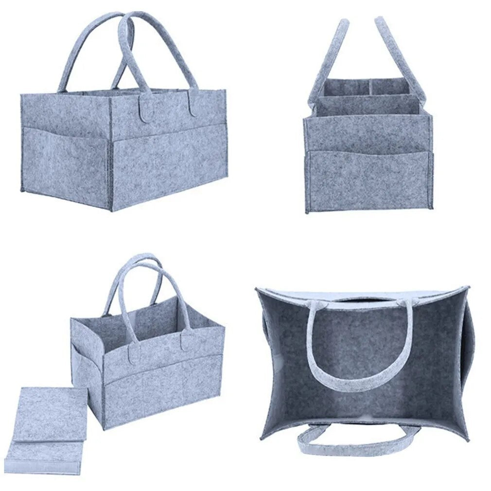 Felt Cloth Storage Baby Bag Diaper Caddy Changing Organiser Toy Storage Basket Gift