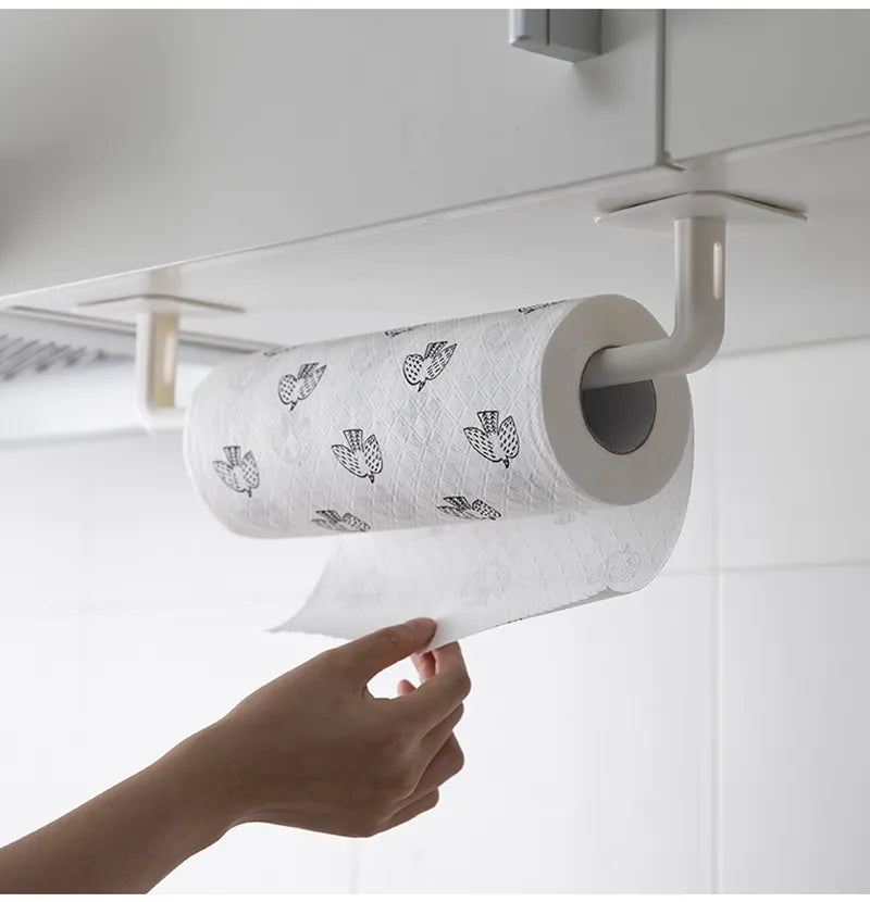 1 Pcs L-Shape Punch-Free Hook Wall Mounted Cloth Hanger for Coats Hats Towels Clothes Kitchen Rack Roll Bathroom Holder