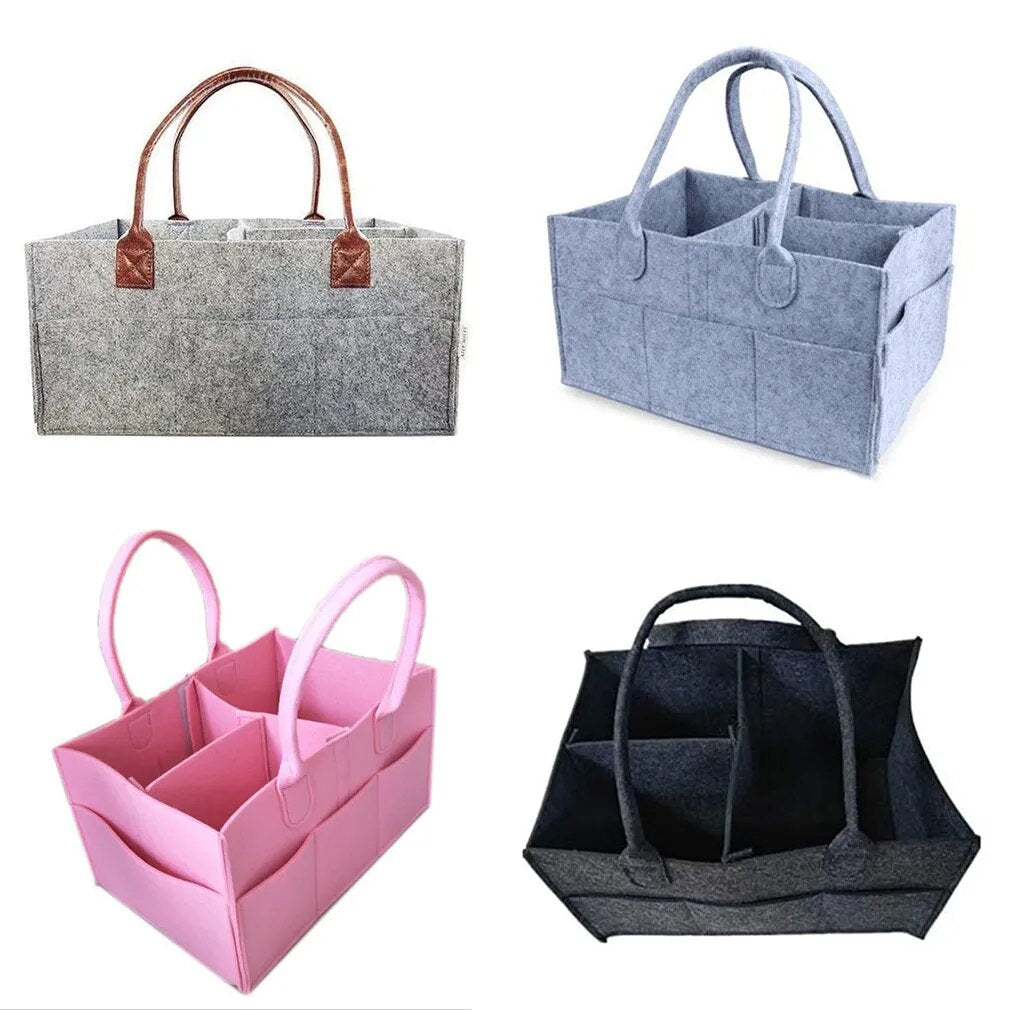 Felt Cloth Storage Baby Bag Diaper Caddy Changing Organiser Toy Storage Basket Gift