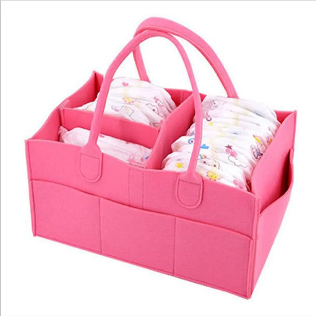 Felt Cloth Storage Baby Bag Diaper Caddy Changing Organiser Toy Storage Basket Gift