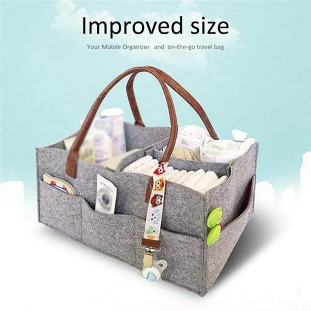 Felt Cloth Storage Baby Bag Diaper Caddy Changing Organiser Toy Storage Basket Gift
